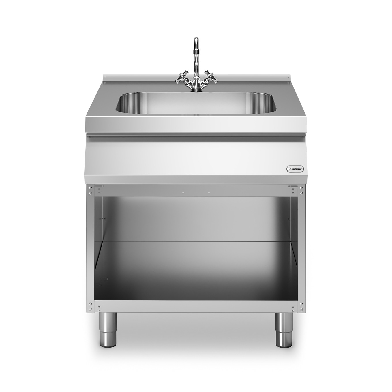 Element neutru cu lavoar, capacitate 75litri, dimensiuni cuva 600x500x250hmm, baza deschisa