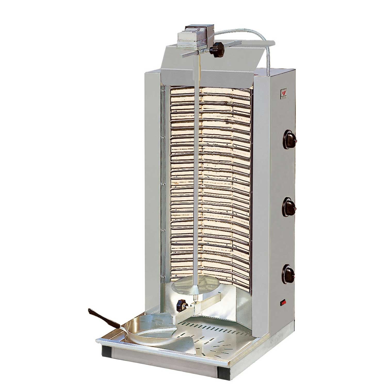 Aparat electric pentru kebab, lungime axa 820mm, 3 comutatoare, putere 9000W