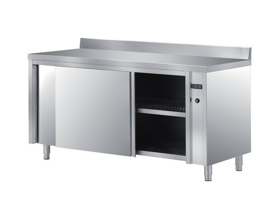 Masa-dulap, calda-ventilata, deschidere pe o parte, cu usi glisante, termostat digital, inox, dimensiune (LxlxH mm): 2400x700x850