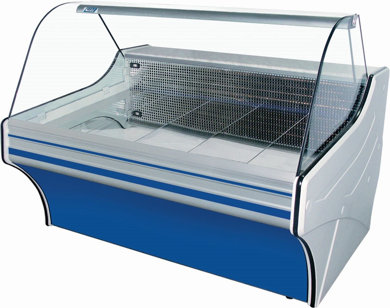 Vitrina frigorifica, cu motor, geam rabatabil, curbat in partea superioara, temperatura de lucru +2°C/ +8°C, putere 634W