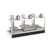 Gratar triplu pe carbuni Parrilla, Mibrasa, putere 6000W, dimensiuni 2077x863x1143hmm