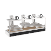 Gratar triplu pe carbuni Parrilla, Mibrasa, putere 6000W, dimensiuni 2520x863x1143hmm
