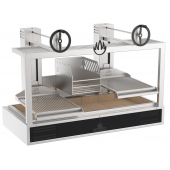 Gratar dublu pe carbuni Parrilla Fire, Mibrasa, putere 6000W, dimensiuni 2077x863x1143hmm