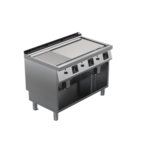 Fry top alimentare gaz suprafata mixta cromata, putere 21000W