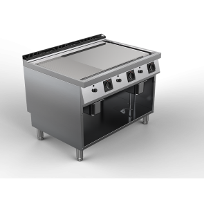 Fry top alimentare gaz suprafata mixta cromata, putere totala 24000W 