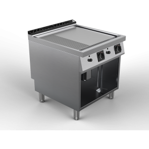 Fry top electric suprafata mixta, inox, putere totala 16000W 