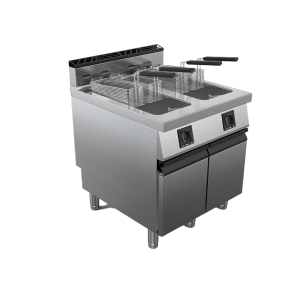 Friteuza alimentare gaz 2 cuve capacitate 20 litri, putere totala 42000W