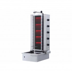 Aparat pentru kebab, alimentare gaz,  5 arzatoare, motor jos, putere 13500W