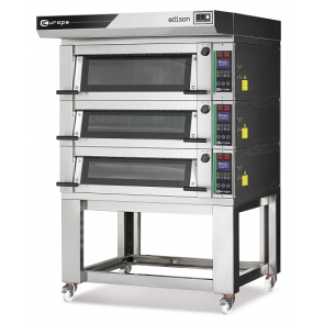 Cuptor modular electric pentru panificatie pe vatra, cu 3 camere de coacere, putere instalata 3 x 12900W, alimentare 380V