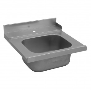 Masa de intrare, cu cuva, inaltator la perete, cu o polita intermediara