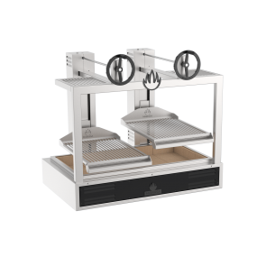 Gratar dublu pe carbuni Parrilla, Mibrasa, putere 4800W, dimensiuni 1265x863x1143hmm