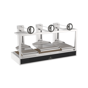 Gratar triplu pe carbuni Parrilla, Mibrasa, putere 6000W, dimensiuni 2077x863x1143hmm
