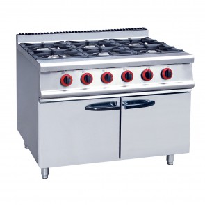 Masina de gatit pe gaz, 6 ochiuri si dulap inchis cu 2 usi