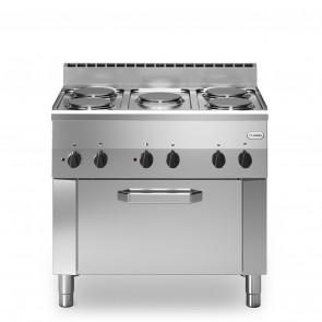 Masina de gatit, electrica, 5 plite rotunde, cuptor electric ventilat, putere cuptor 3000W, putere electrica totala 13000W