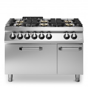 Masina de gatit, alimentare gaz, 6 ochiuri, cuptor electric static, putere electrica totala 6000W, putere totala gaz 33500W