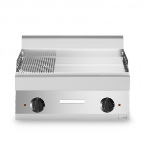 Fry top, electric, suprafata cromata 2/3 neteda - 1/3 striata, putere electrica totala 9000W