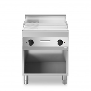 Fry top, electric, suprafata cromata 2/3 neteda - 1/3 striata, putere 9000W