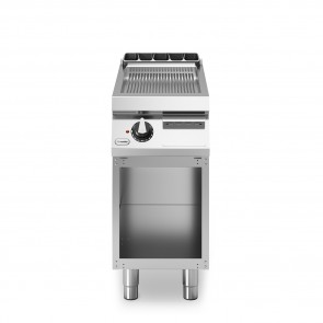 Fry top, electric, suprafata striata cromata, baza deschisa