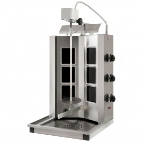 Aparat electric pentru kebab, lungime axa 600mm, 3 arzatoare, putere 4200W