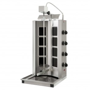 Aparat electric pentru kebab, lungime axa 780mm, 4 arzatoare, putere 5600W