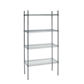 Raft cromat, cu 4 polite, picioare reglabile, dimensiune (LxlxH mm): 905x455x1830.