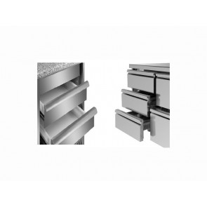 Kit 3 sertare 1/3, inox